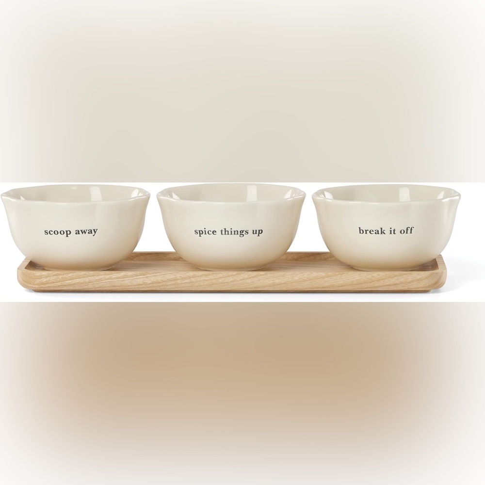 Kate Spade New York What A Treat Dip Bowls With Tray Set Of 3 NIB FIRM PRICE